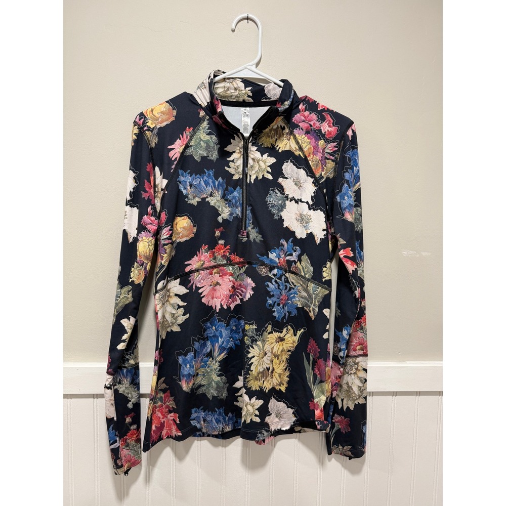 Obermeyer Quarter Zip Long Sleeve Baselayer Floral Outdoor Women Size Medium